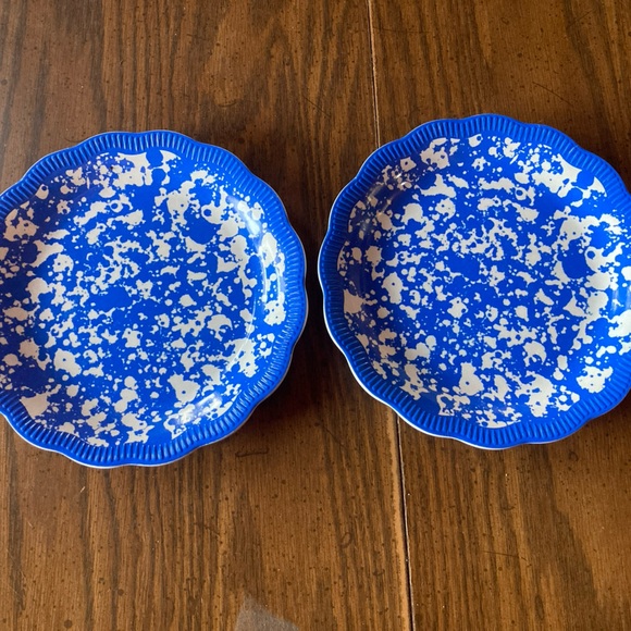 Pioneer woman country splatter cobalt blue appetizer plates. Lot of 2 Melamine. - Picture 1 of 3